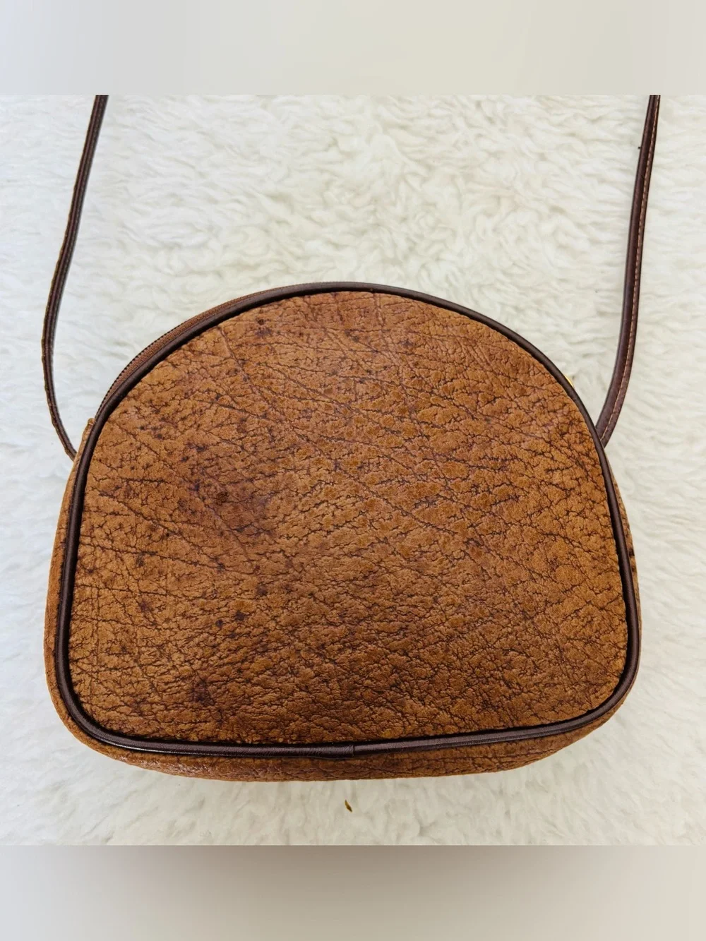 Kangaroo Australia Genuine Brown Leather Small Shoulder Bag 7.5”x7”x2”